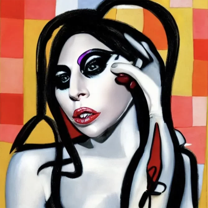 Lady Gaga in the style of George Condo     2